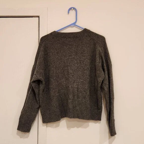 Madewell Short Kent Ex-Boyfriend Cardigan Sweater in Heather Shadow (Grey) M - Picture 5 of 9